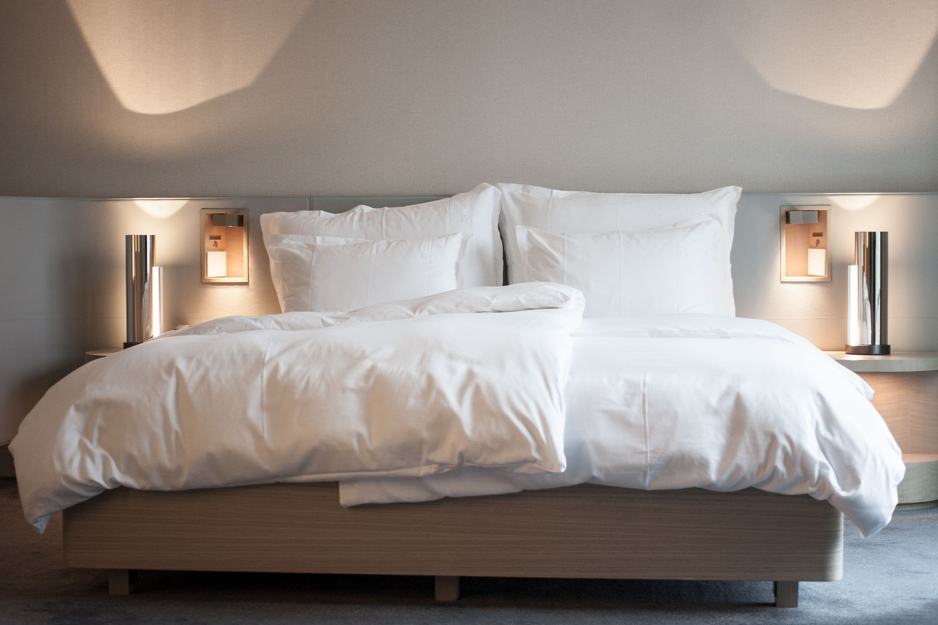 white bed in the bedroom
